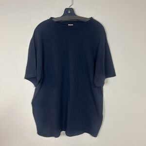 Vintage 90s FASHION GEAR Navy Blue Blank T-SHIRT 2XL Single Stitch